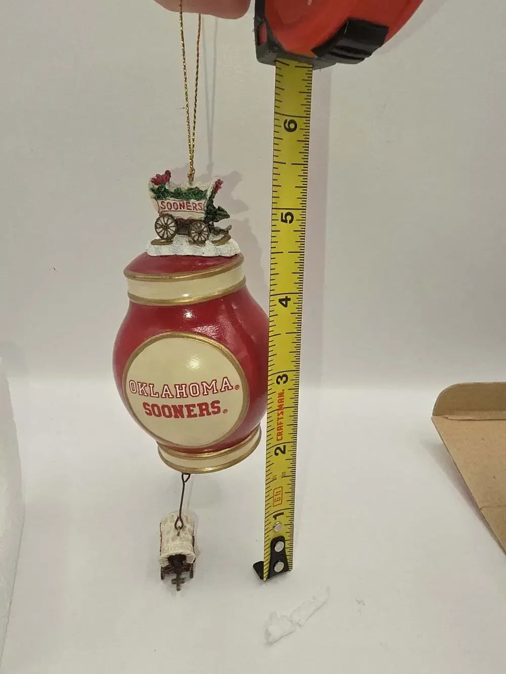 OU College Treasures Porcelain Bell Ornament Oklahoma Sooners 2002
